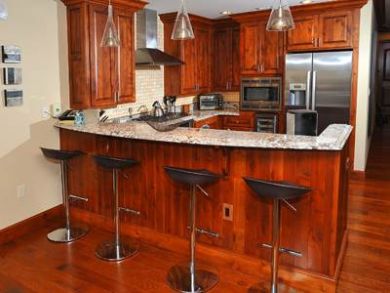 Breakfast bar seats four Breakfast bar seats four