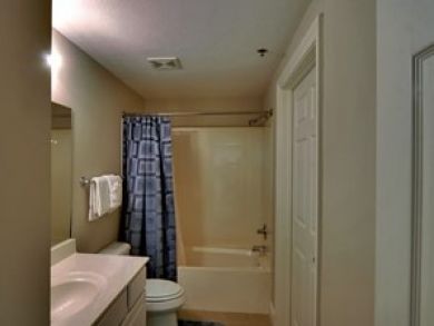 Bathroom with shower in tub