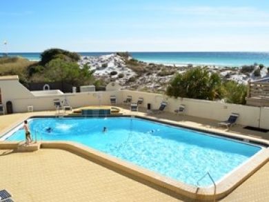 Poolside lounging area