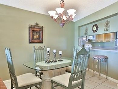 Dining area seats four