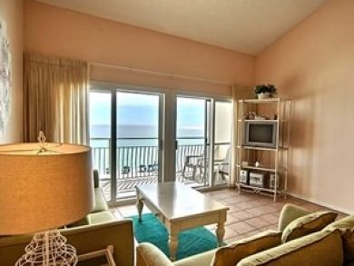 Living room with beach view