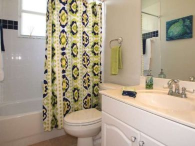 Bathroom with shower in tub