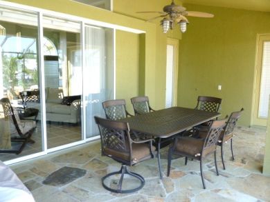 Porch with table set
