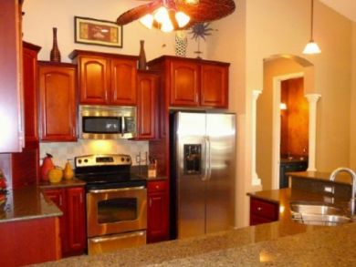 Kitchen with stainless steel appliances