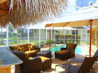 Poolside comfy furniture