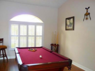 Pool table in living room