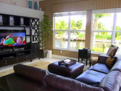 Flat screen TV in family room