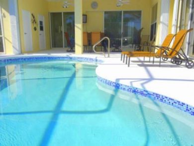 Poolside lounging area