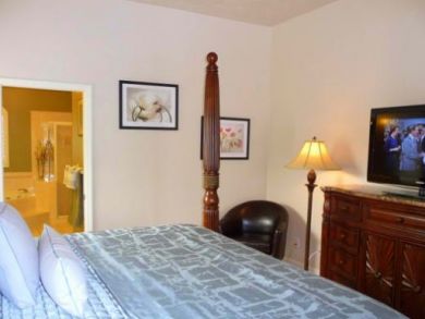 Flat screen TV in master bedroom