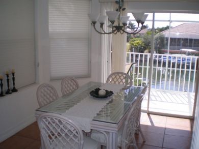 Dining area seats six