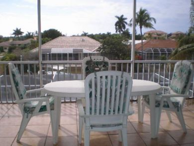 Balcony with table set