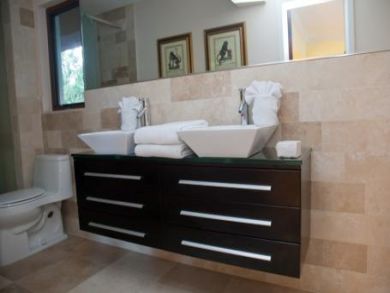 Bathroom with dual vanity