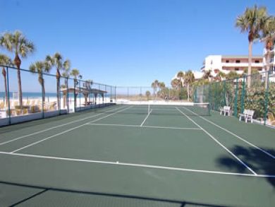 Gulf front tennis courts