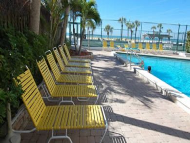 Poolside sun loungers