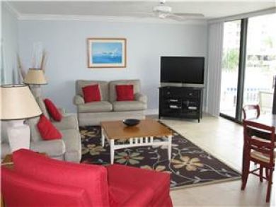 Living room with flat screen TV