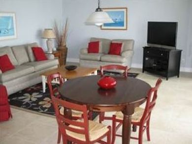 Dining area seats four