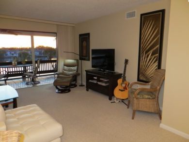 Living area open to balcony