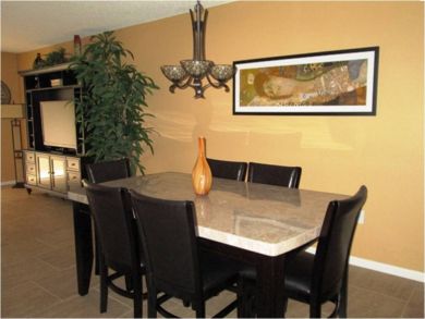 Dining room seats six Dining room seats six