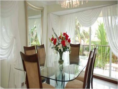 Dining room seats six Dining room seats six