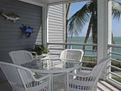 Balcony with table set