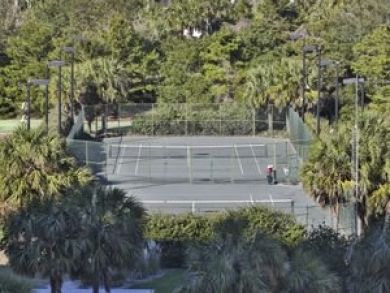 Tennis courts on property
