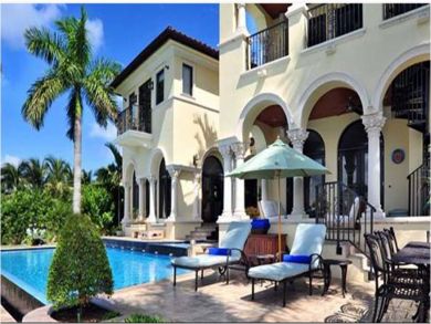 Poolside sun loungers & table set