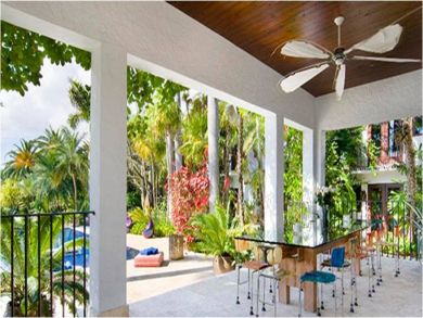 Porch with outdoor table set