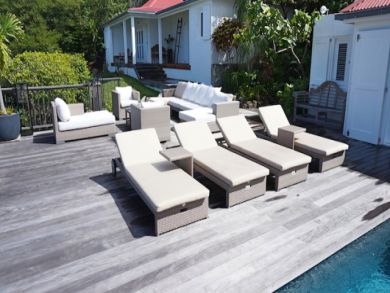 Poolside sun loungers