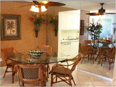 Dining room seats four