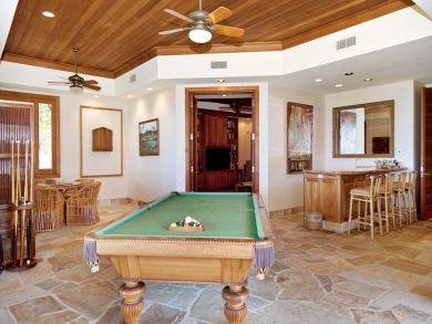 Game area with pool table