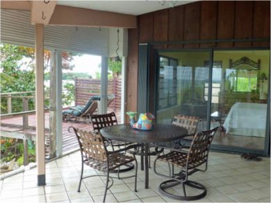 Porch with table set