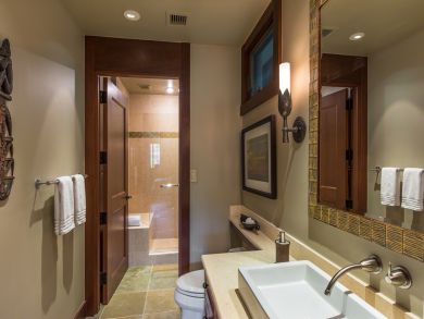 Modern bathroom with walk-in shower
