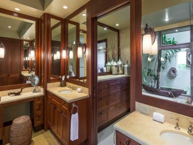 Elegant master bathroom with two sinks