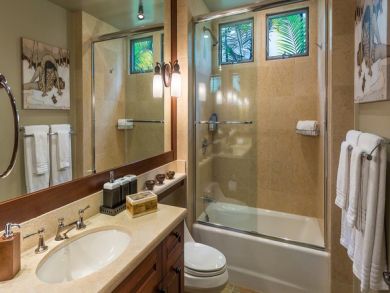 Bathroom with shower in tub