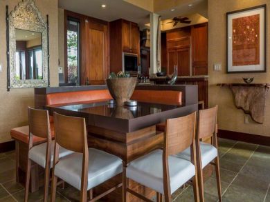 Dining area seats eight