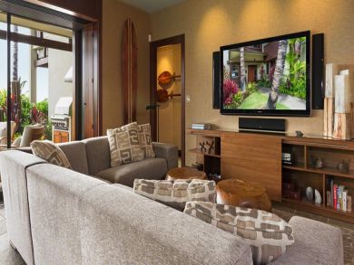 Living room with flat screen TV