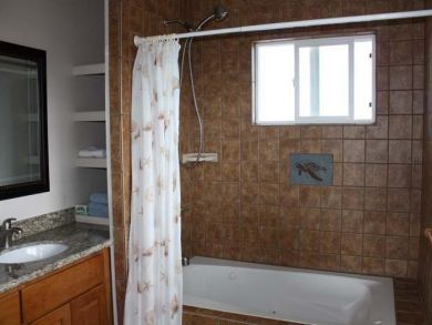 Bathroom with shower in tub