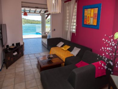 Living room with flat screen TV