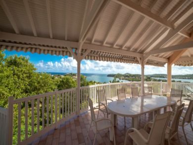 Balcony with table set Balcony with table set