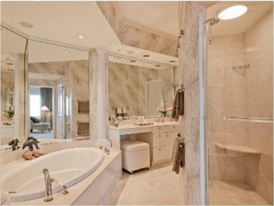 Bathroom with tub and shower