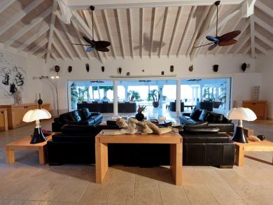 Living room open to porch