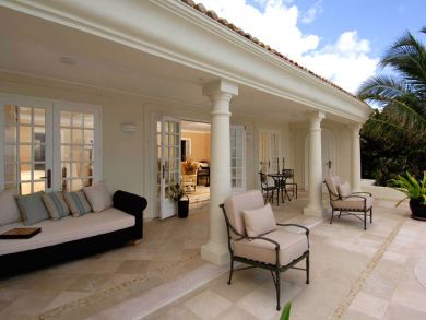 Covered terrace with outdoor furniture