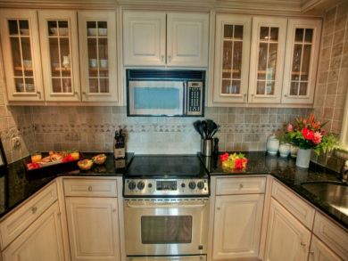 Fully equipped kitchen with stainless steel appliances