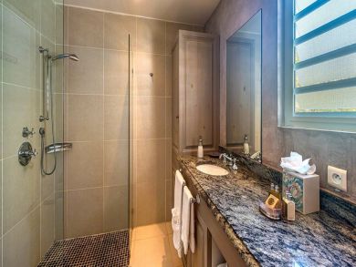 Bathroom with walk-in shower Bathroom with walk-in shower