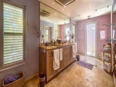 Master bathroom with dual vanity & shower Master bathroom with dual vanity & shower