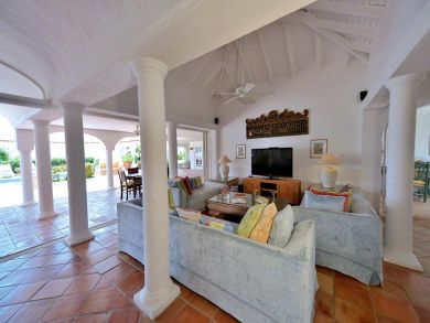 Flat screen TV in living area