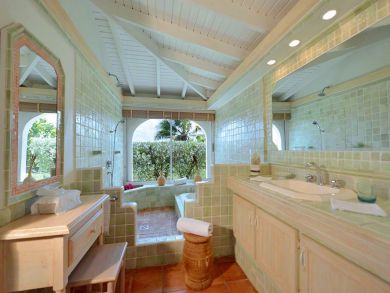 Bathroom with tub & walk-in shower