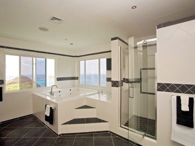 Bathroom with tub & walk-in shower
