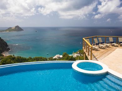 Ocean view deck with sun loungers