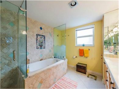 Master bathroom with tub & shower